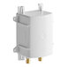 A white Sioux Chief OxBox for washing machines with 2 gold connectors.