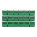 A Quantum oyster white louvered panel with green bins inside.