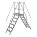 A Vestil galvanized steel crossover ladder with handrails and 6 steps.