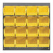 A Quantum gray louvered panel with yellow bins.