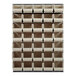 A Quantum louvered panel with ivory bins on it.