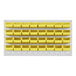 A Quantum white louvered panel with yellow bins attached.