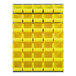A Quantum gray louvered panel with yellow bins inside.