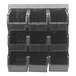 A Quantum gray steel louvered panel with black plastic bins.
