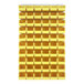 A white Quantum louvered panel with yellow bins on it.
