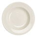A Homer Laughlin ivory china pasta bowl with a rolled edge on a white background.
