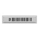 A white barcode sticker with black text that says "dr"