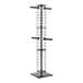 A black metal Grid & Go slatgrid tower display with faceout arms.