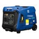 A blue and black Westinghouse iGen4500DF portable power generator.