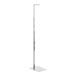 A silver metal stand with a long pole.