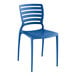 A blue resin side chair by Lancaster Table & Seating.