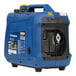 A blue and black Westinghouse portable inverter generator with a fan on top.