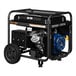 A black and blue Westinghouse portable generator with wheels.