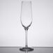 A close-up of a Stolzle clear wine flute glass.