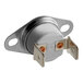 A close-up of a white metal ServIt high limit thermostat.