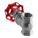 A close-up of a red ServIt drain valve for SDW series.