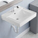 An American Standard white wall-mount lavatory sink with a single faucet hole.