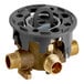 An American Standard Flash rough-in shower valve body with brass inlets and outlets.