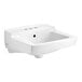 An American Standard white vitreous china wall-mount bathroom sink with 4" centerset.