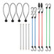 An 18-piece Xpose Safety bungee cord set with cords in four different colors and hooks.