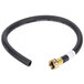 a black hose with a gold connector