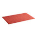 A red Lavex anti-fatigue floor mat with drainage holes.