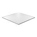 A white composite laminate portable dance floor tile with ADA-compliant edging.