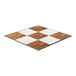 A California Portable Dance Floor with New England Plank and White Checker laminate tiles in a checkered pattern.