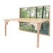 A Whitney Brothers wood table with a picture of a forest.