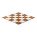 A California Portable Dance Floor with white and brown checkered squares.