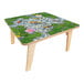A Whitney Brothers wood pond table with lily pads and fish.