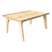 A Whitney Brothers wooden table with live edge wood top and legs.