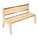 A Whitney Brothers wooden bench with a live edge design.