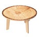 A Whitney Brothers round wooden table with a tree stump center.