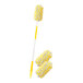 A yellow Swiffer Duster with a white handle.