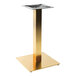 An Art Marble Furniture gold stainless steel square table base.