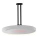 A white Bromic Heating ceiling mount pole with two red lights.