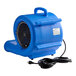 A blue Lavex 3-speed compact air mover with GFCI power outlets and a long black power cord.