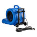 A blue Lavex air blower with a black handle and wheels.