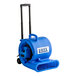 A blue and black Lavex 3-Speed Compact Air Mover with telescoping handle and wheels.