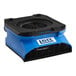 A black and blue Lavex air blower with a fan.