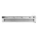 A white metal ServIt strip warmer with a light fixture and two light bulbs.