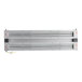 A white metal rectangular strip with two rows of lights.