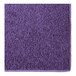 A close-up of a purple FloorEXP carpet runner with white edges.