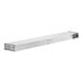 A white rectangular ServIt strip warmer with a long handle and buttons on a white background.