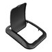 A black Suncast swing-top lid on a wastebasket.