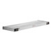 A rectangular metal shelf with two black handles and buttons on the front.