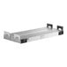 A metal rectangular strip warmer with black and white accents.
