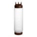 A clear plastic Vollrath Traex squeeze bottle with brown Tri Tip cap and base.