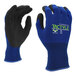 A pair of Cordova blue nylon gloves with black PVO2 technology palm coating.